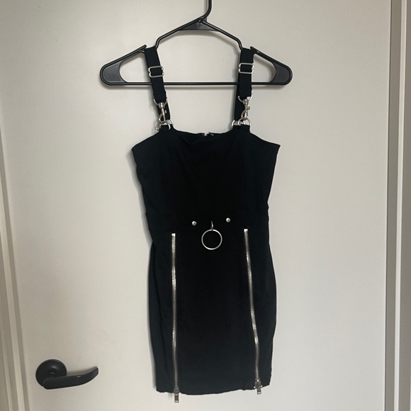 Dolls Kill Current Mood zip overalls mini dress - Picture 1 of 3
